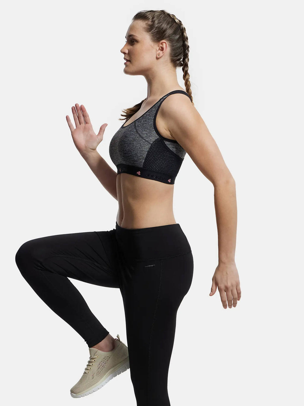 AP20 Wire Free Tatel Nylon Elastane Active Wear Sports Bra - Frost | sb09 - view 21