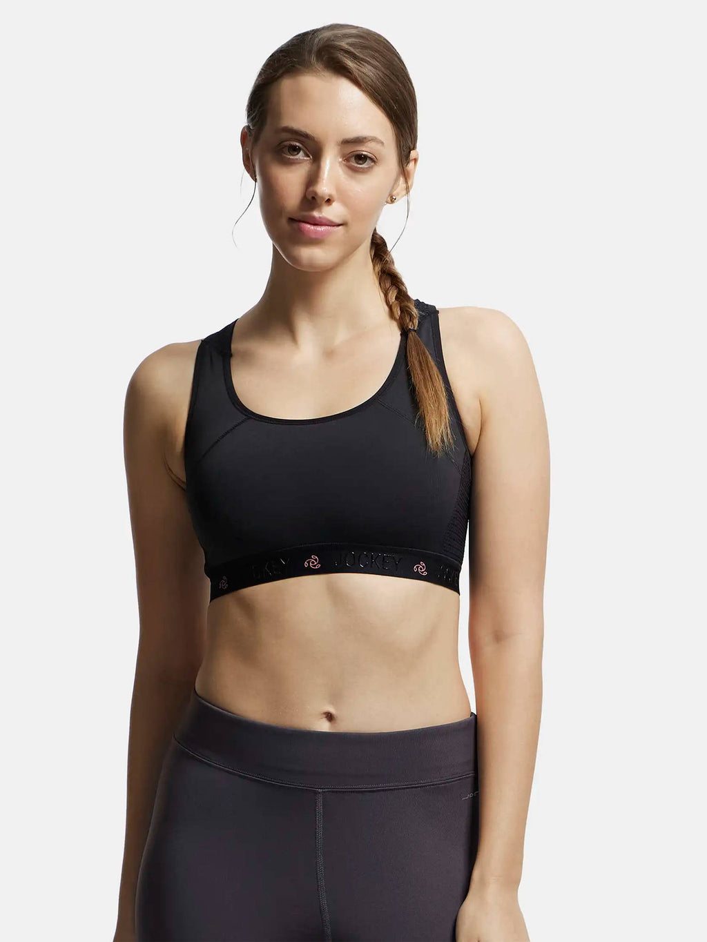 AP20 Wirefree Tactel Nylon Elastane Active Wear Sports Bra - Black | sb09 - view 1