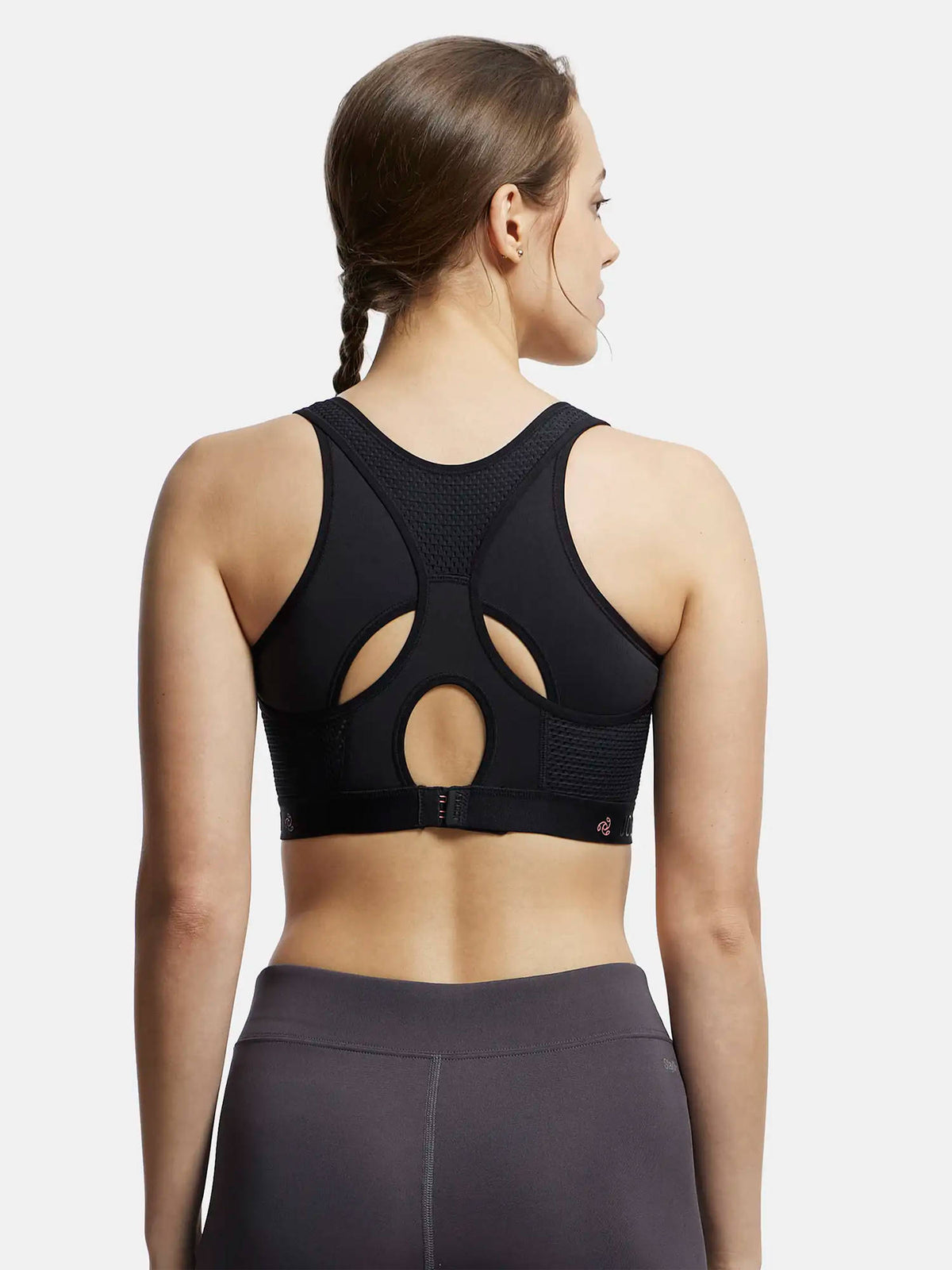AP20 Wirefree Tactel Nylon Elastane Active Wear Sports Bra - Black | sb09 - view 3
