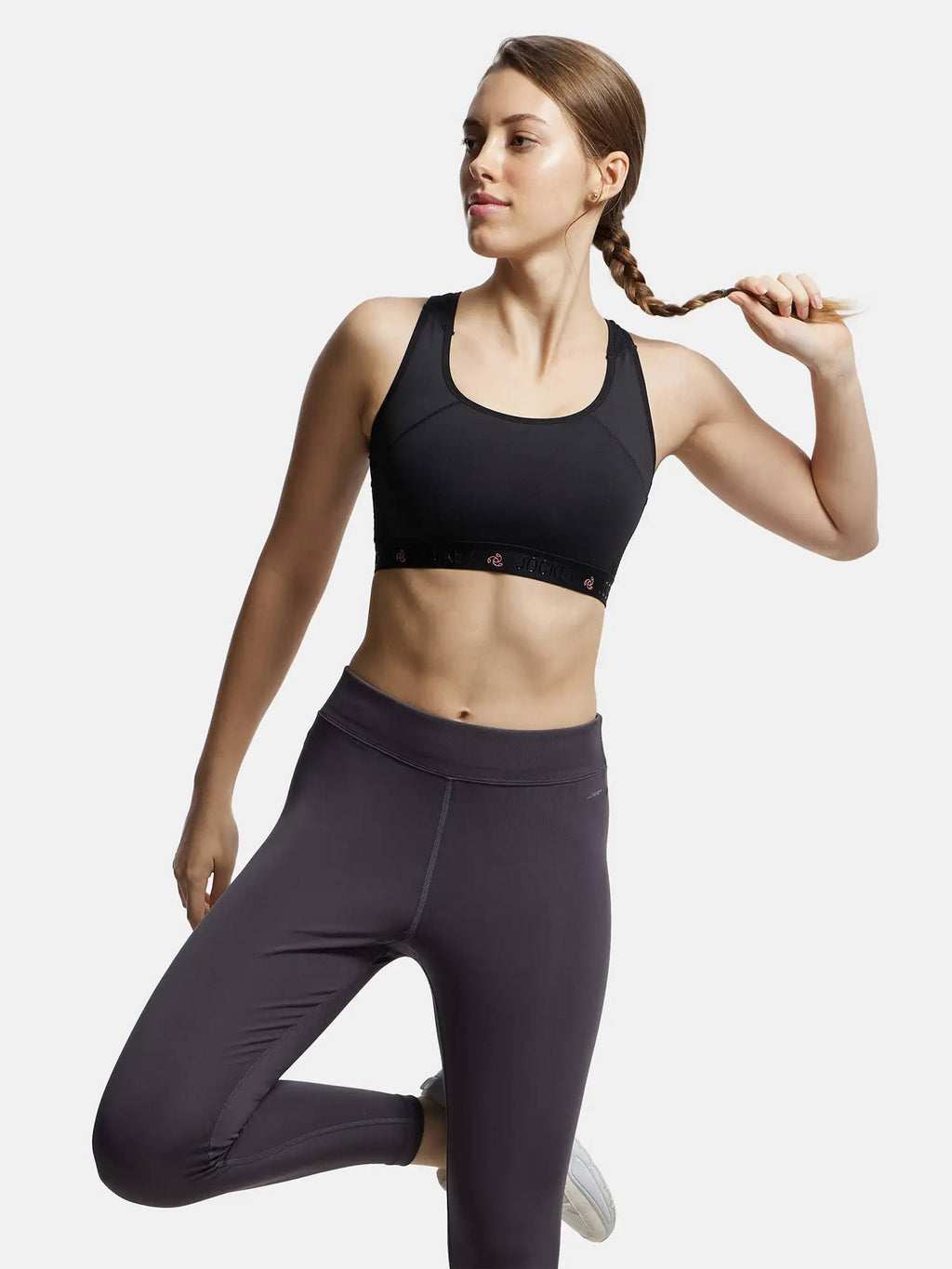 AP20 Wirefree Tactel Nylon Elastane Active Wear Sports Bra - Black | sb09 - view 6