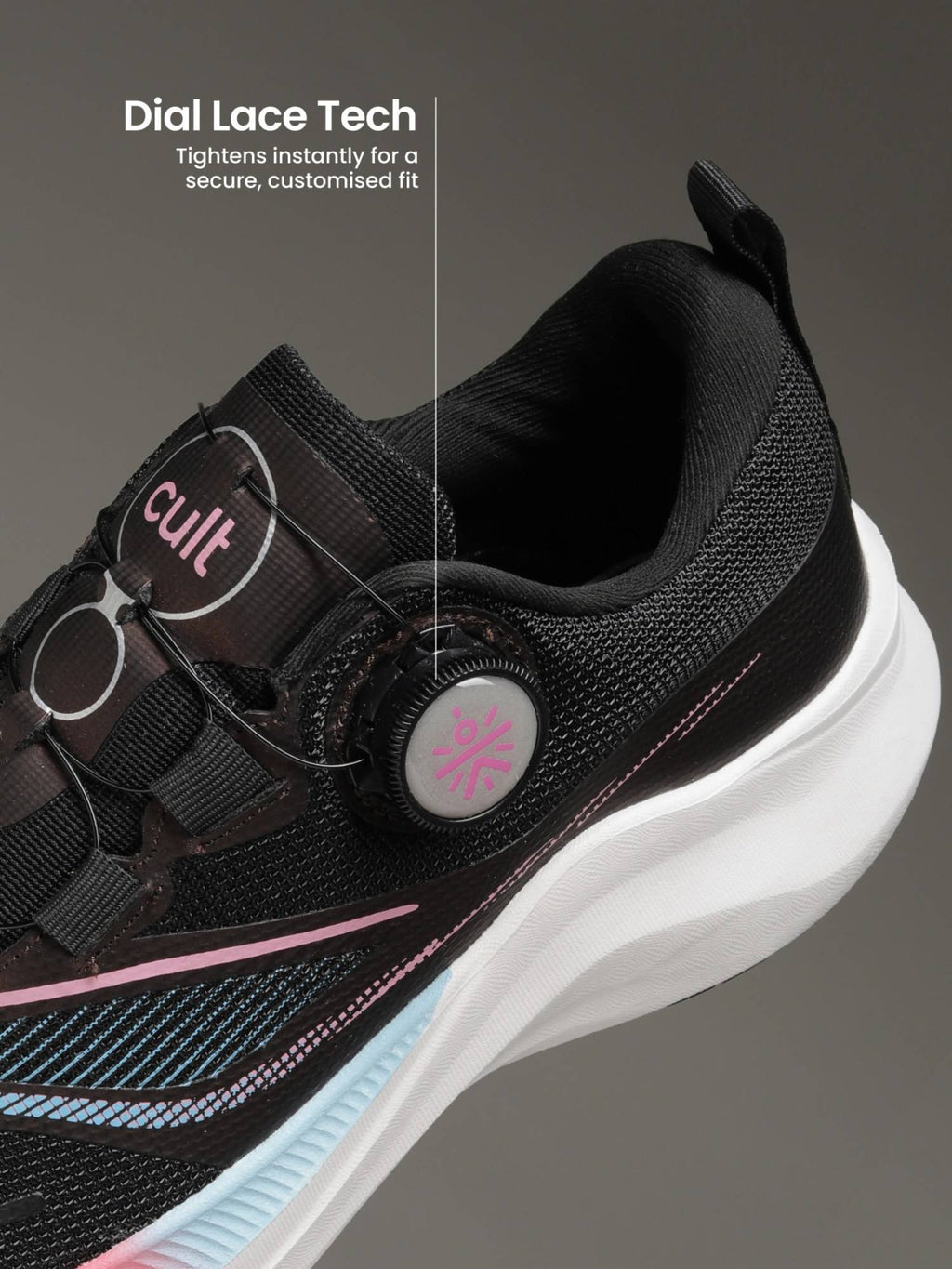 Women Power Pace Running Shoes - Black | SH9 - view 5