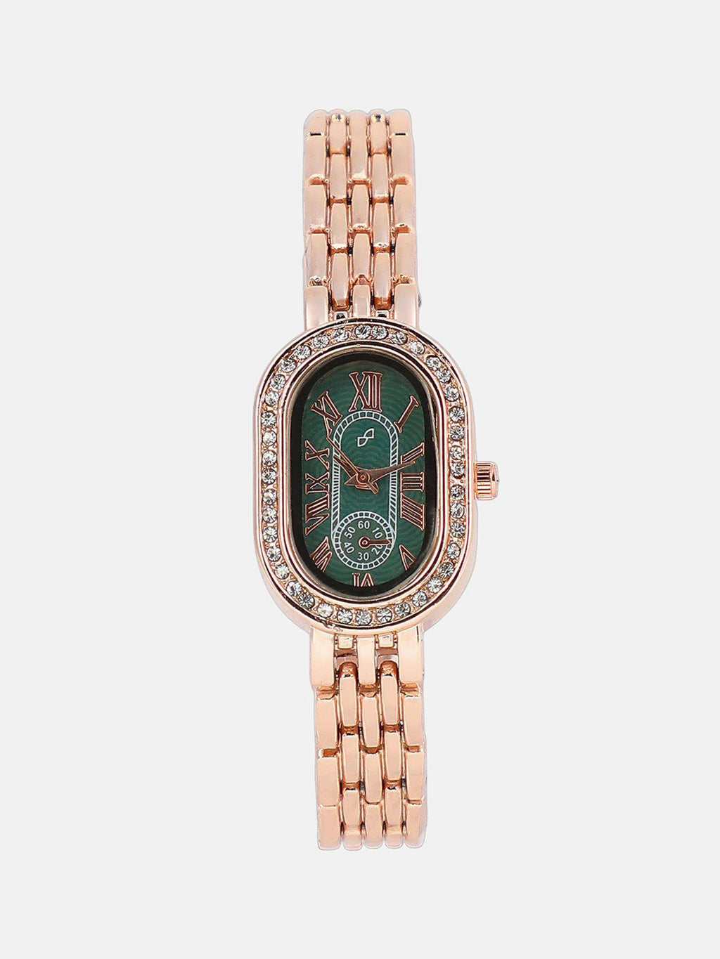 Women The Rose Floral Oval Green Dial Analog Watch - | W92 - view 1