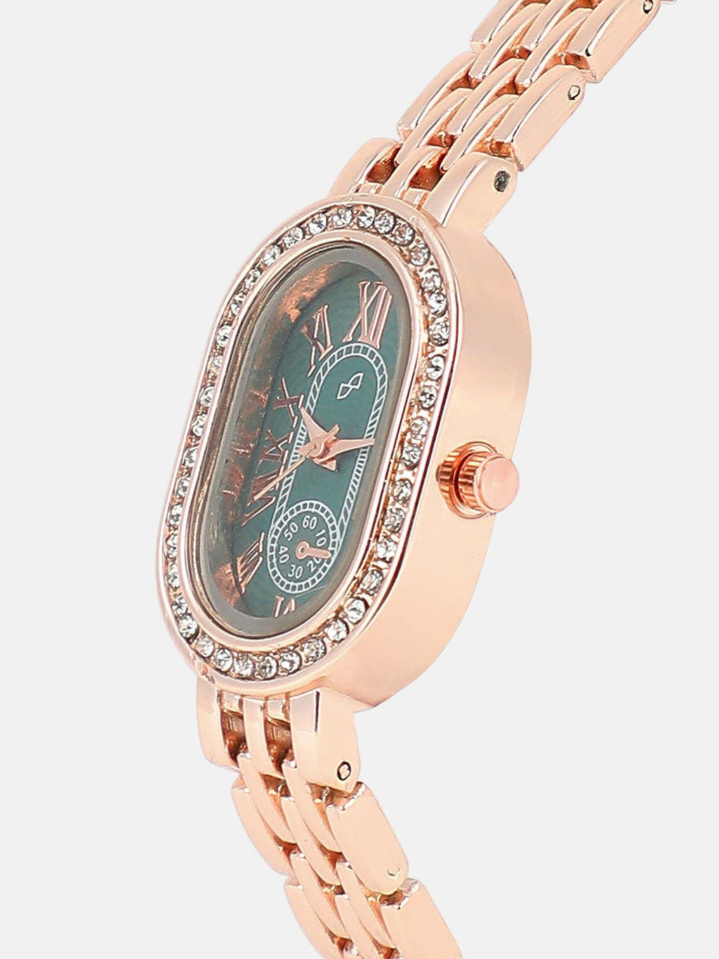 Women The Rose Floral Oval Green Dial Analog Watch - | W92 - view 3
