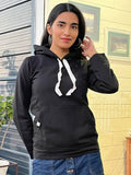 Women Printed Black Hoodie | HD56 - view 1