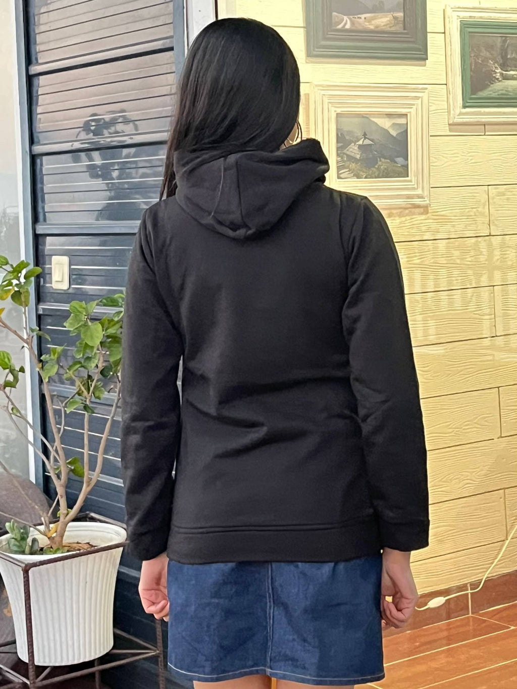 Women Printed Black Hoodie | HD56 - view 4