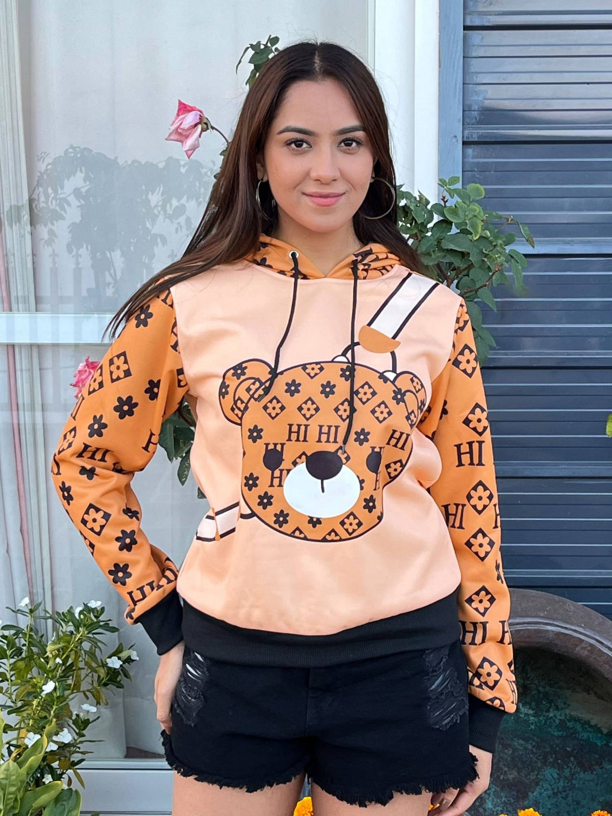 Women Stylish Bear Printed Hoodie | HD56 - view 1