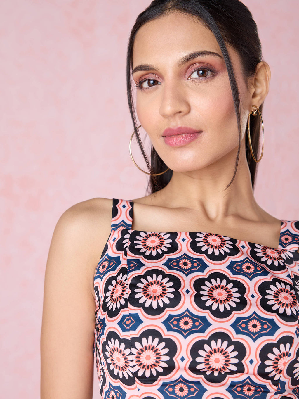 Multicolor Strappy Floral Crop Top | CT61 - view 5