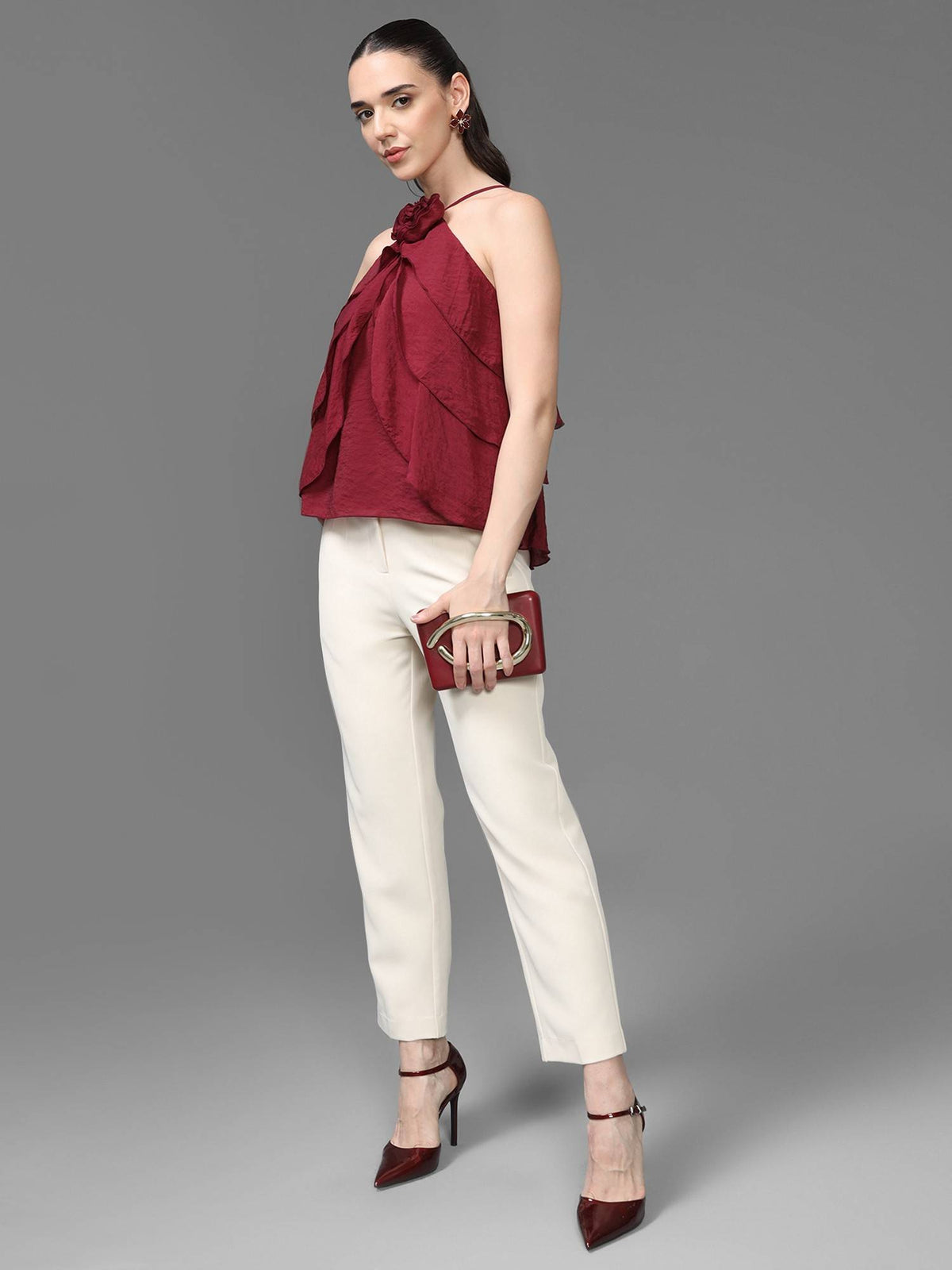 Maroon Athena Top | HT67 - view 4