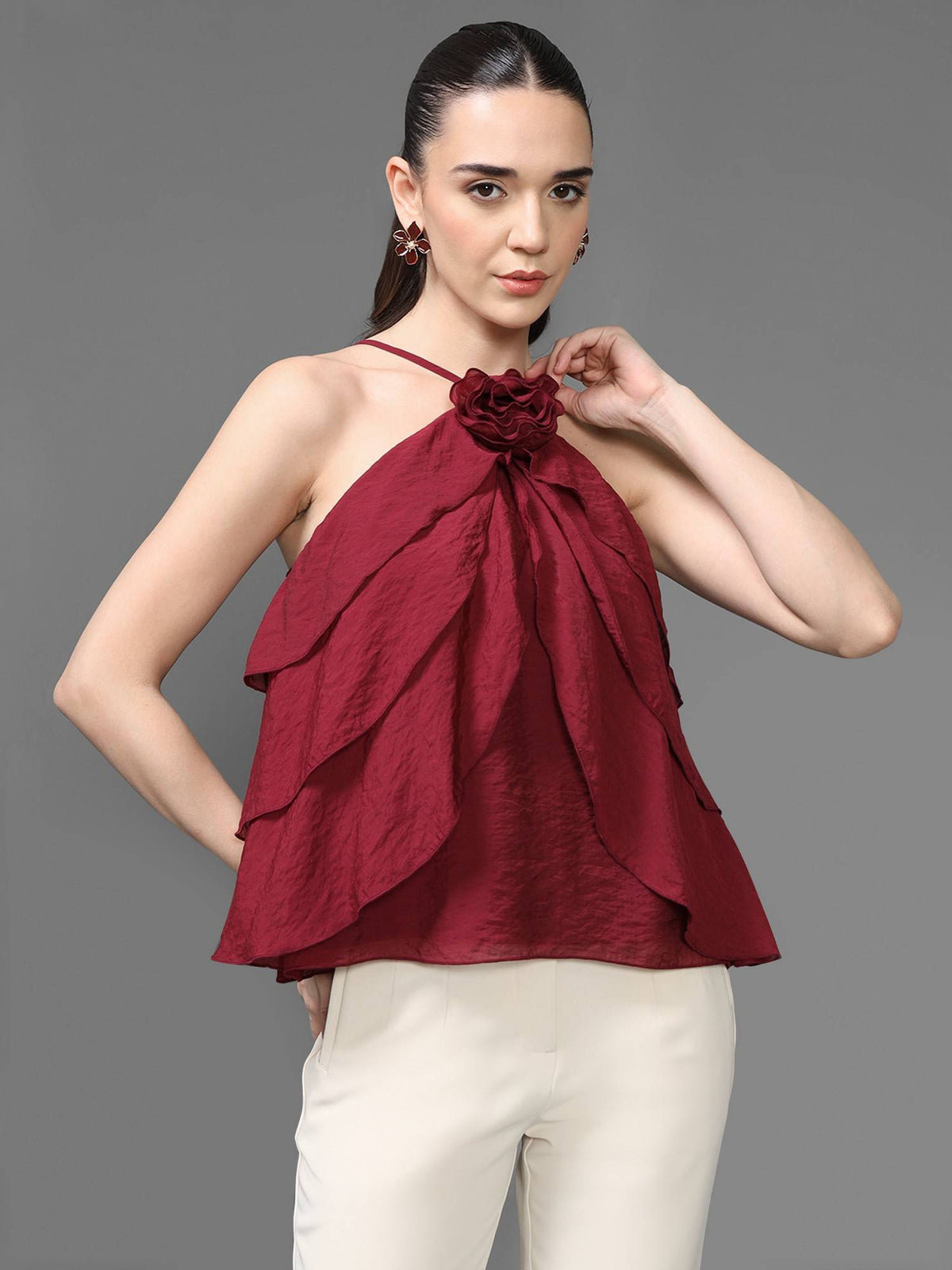 Maroon Athena Top | HT67 - view 5