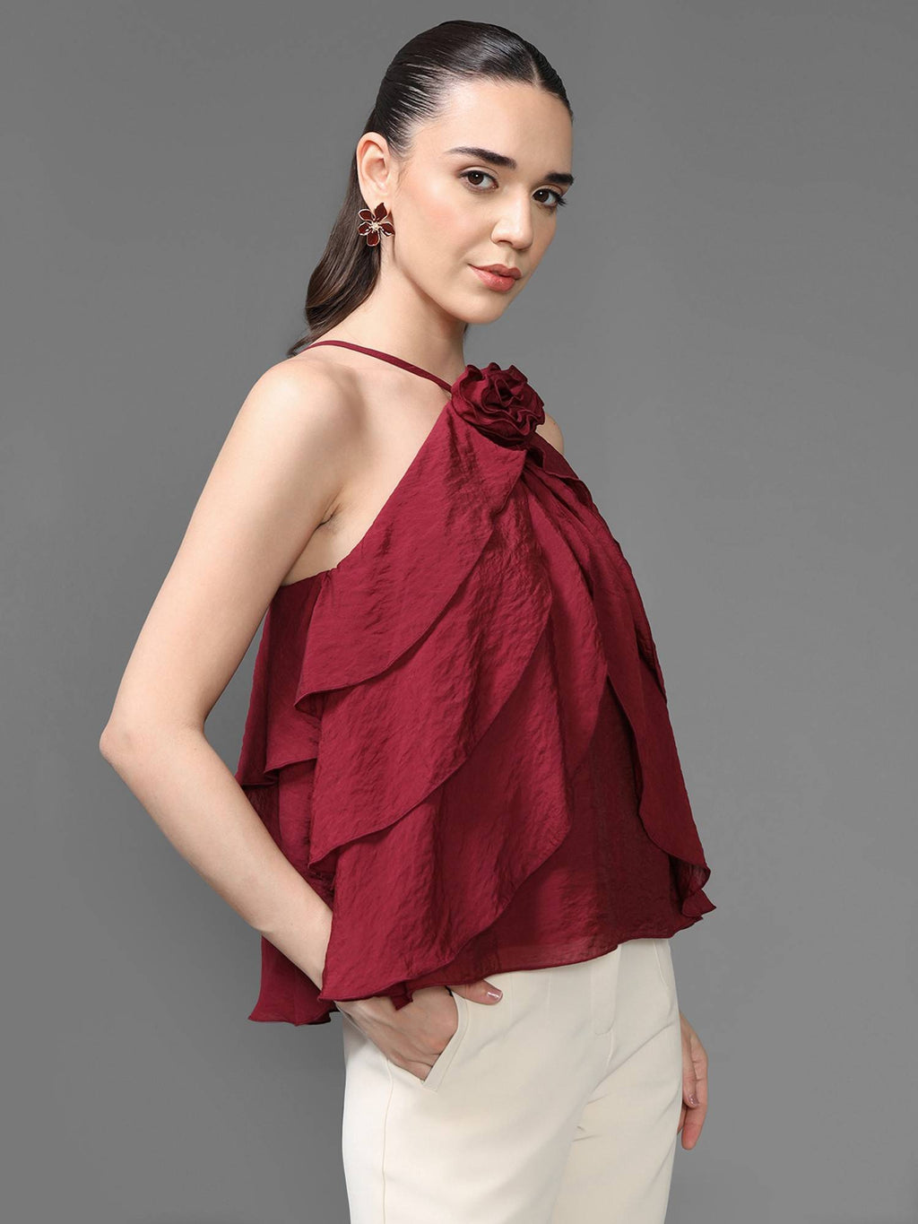 Maroon Athena Top | HT67 - view 6