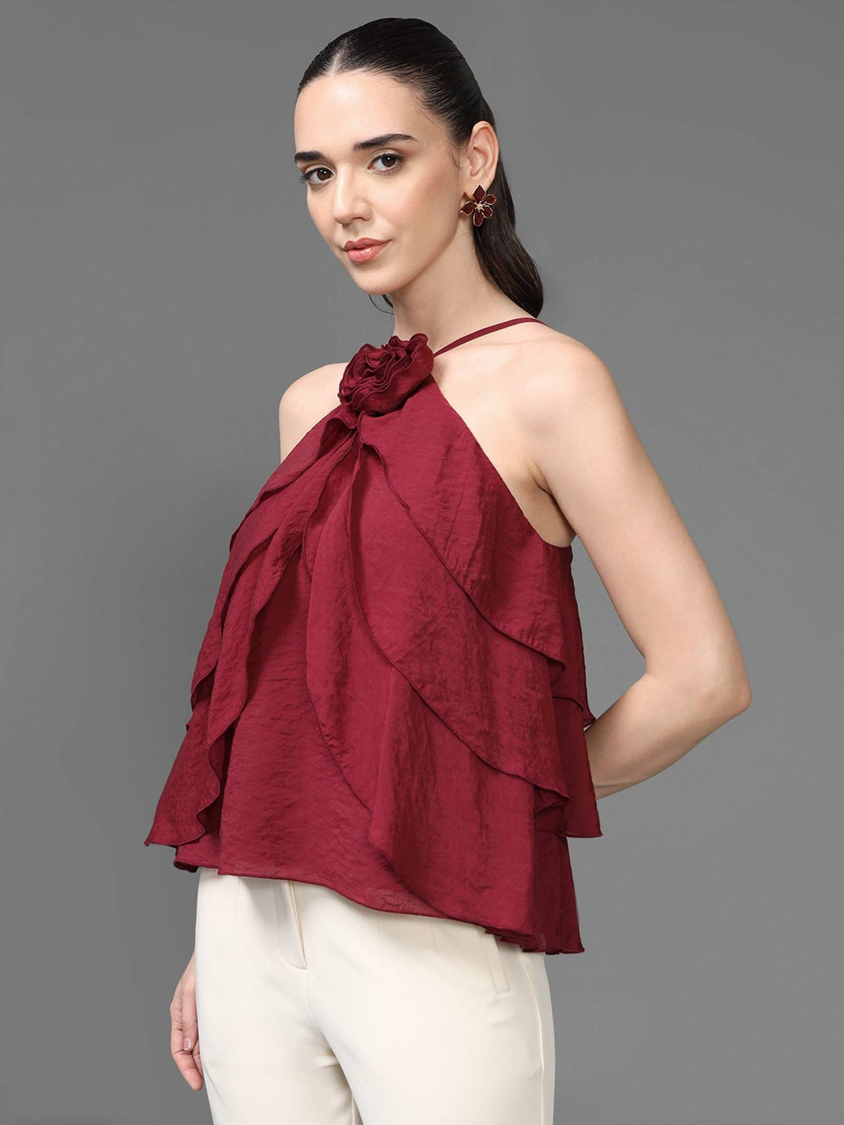 Maroon Athena Top | HT67 - view 7
