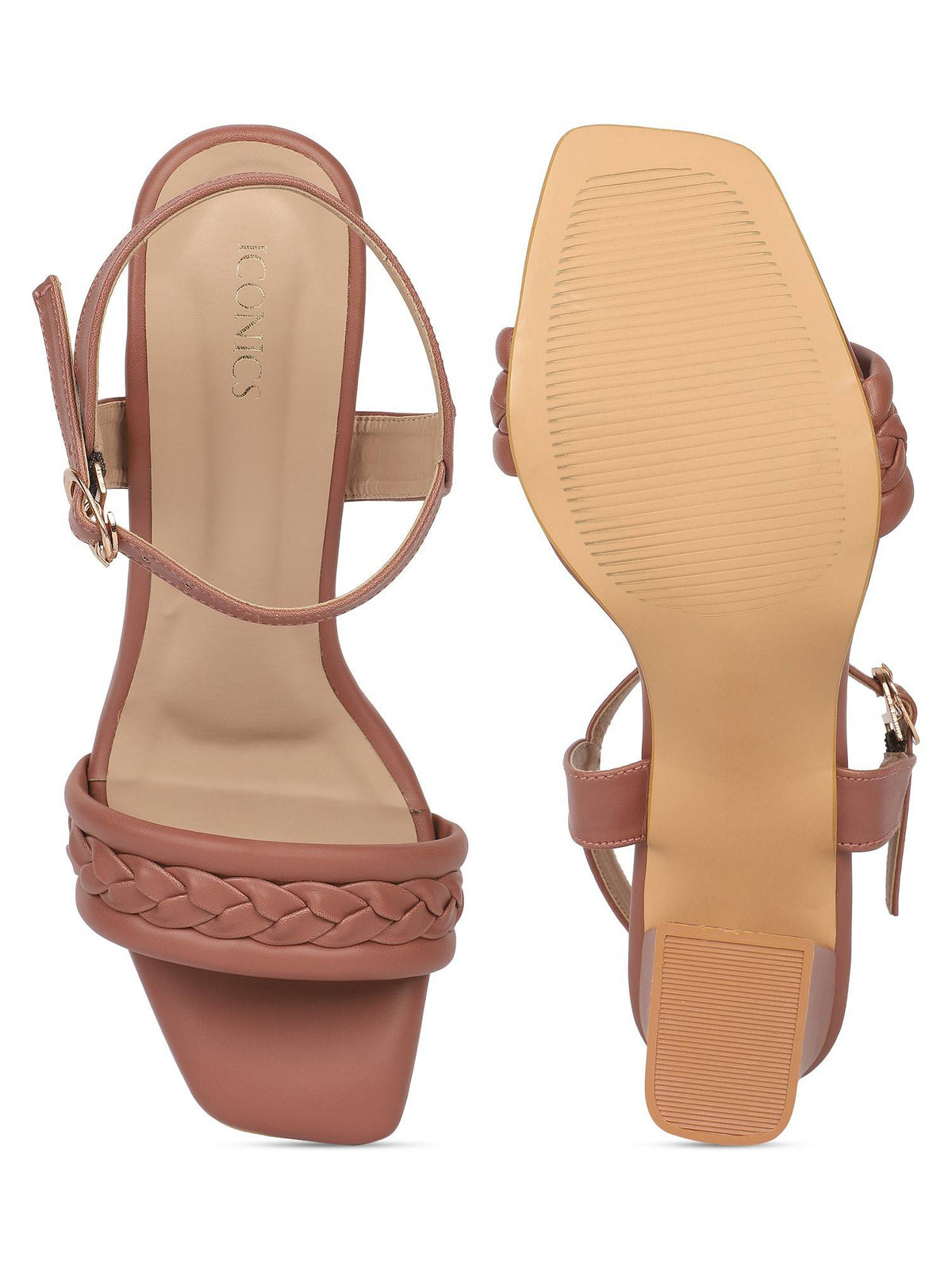 Peach Women Braided Heels | H78 - view 4