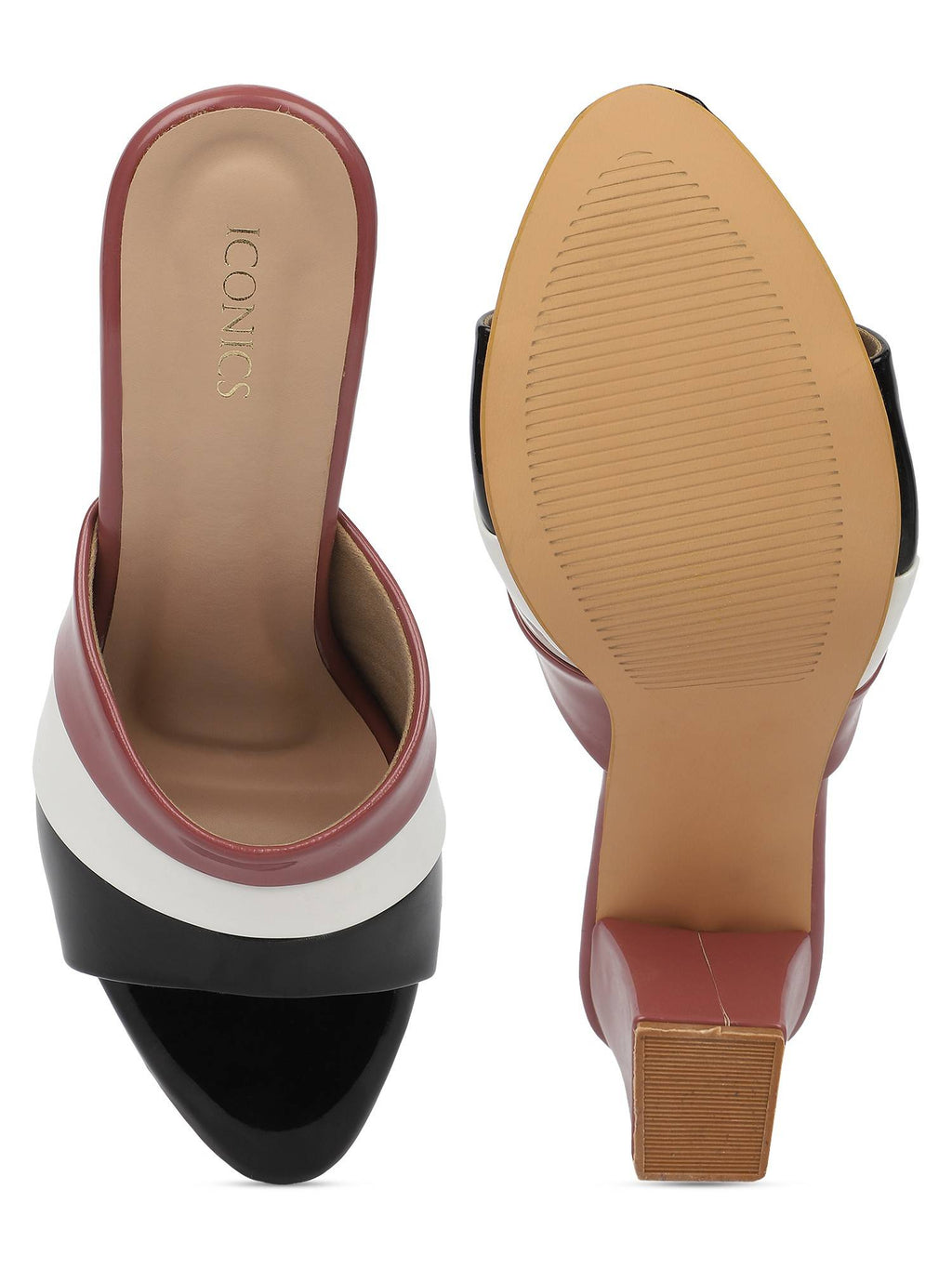 Black Women Colorblock Heels | H78 - view 4