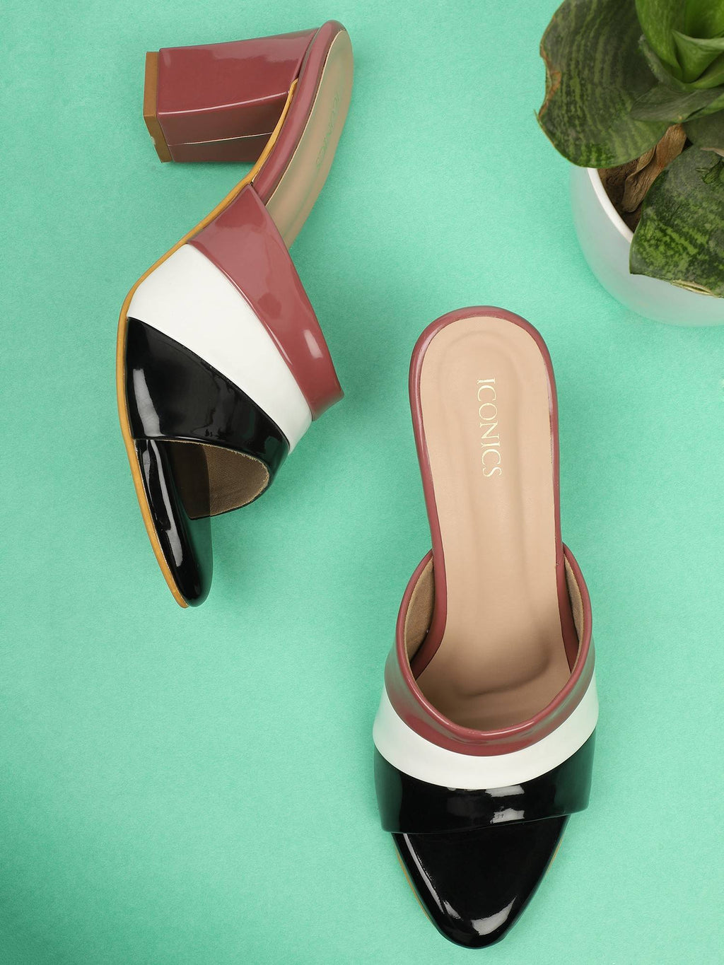 Black Women Colorblock Heels | H78 - view 6