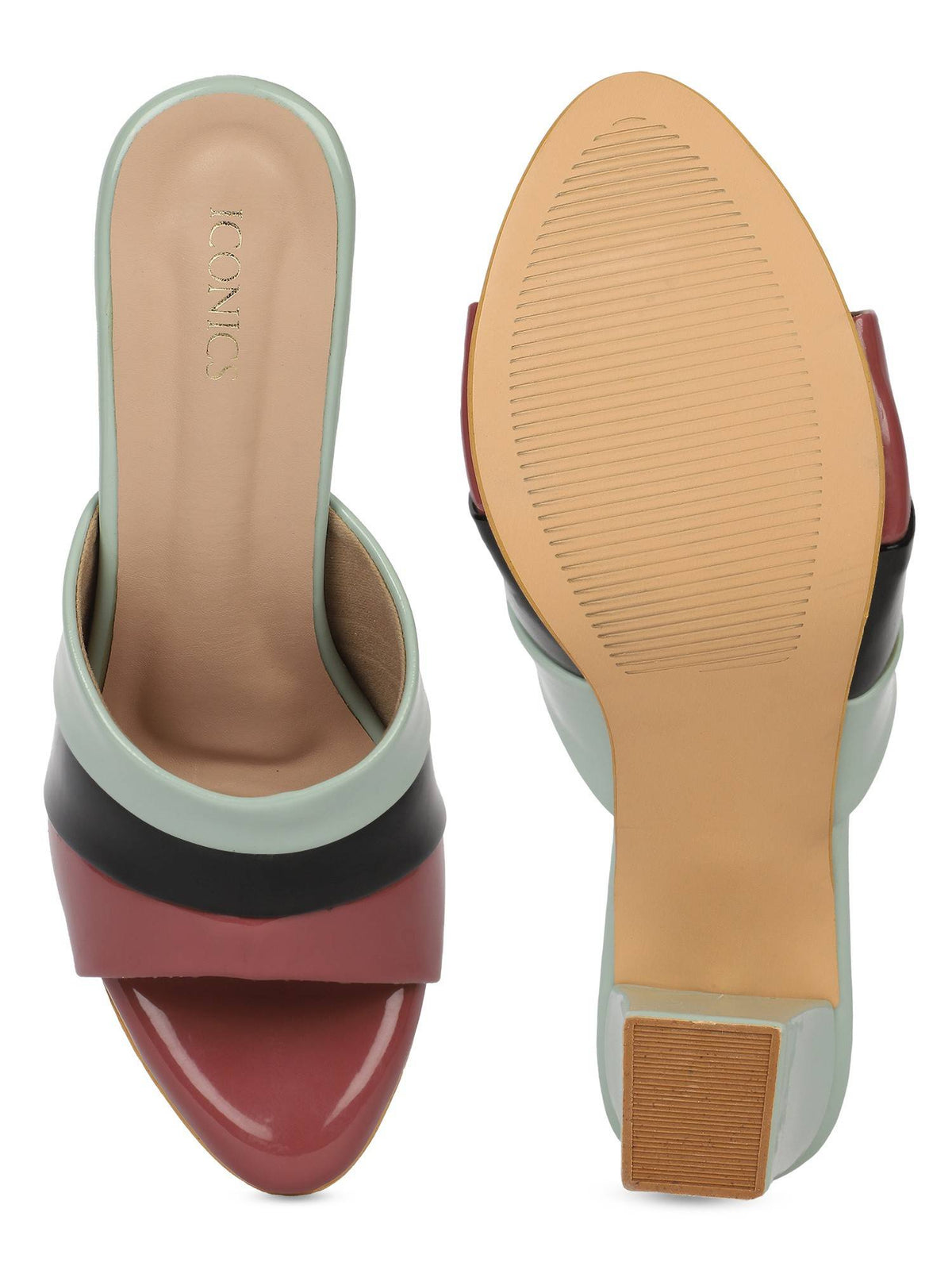 Maroon Women Colorblock Heels | H78 - view 4