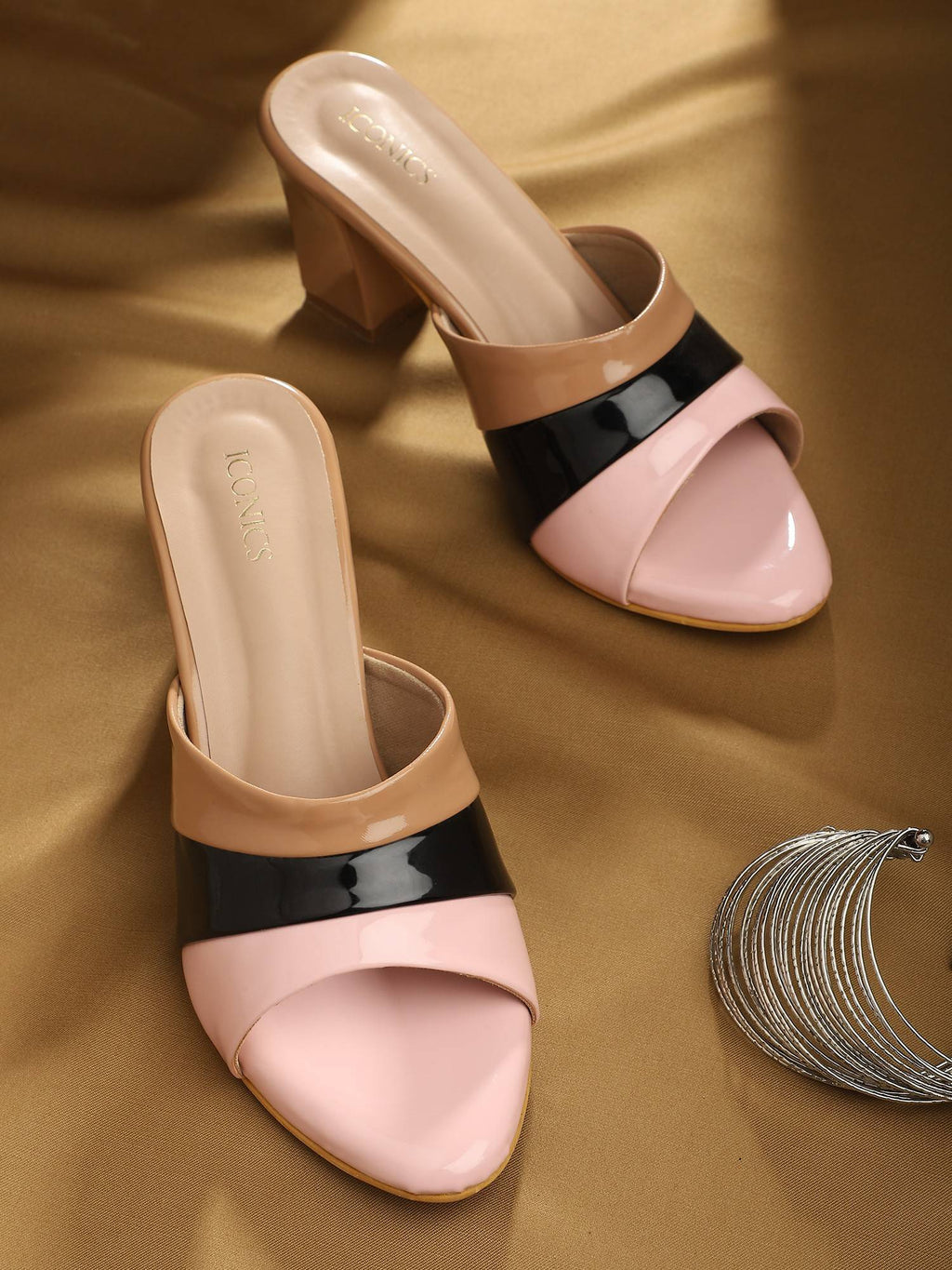 Pink Women Colorblock Heels | H78 - view 6