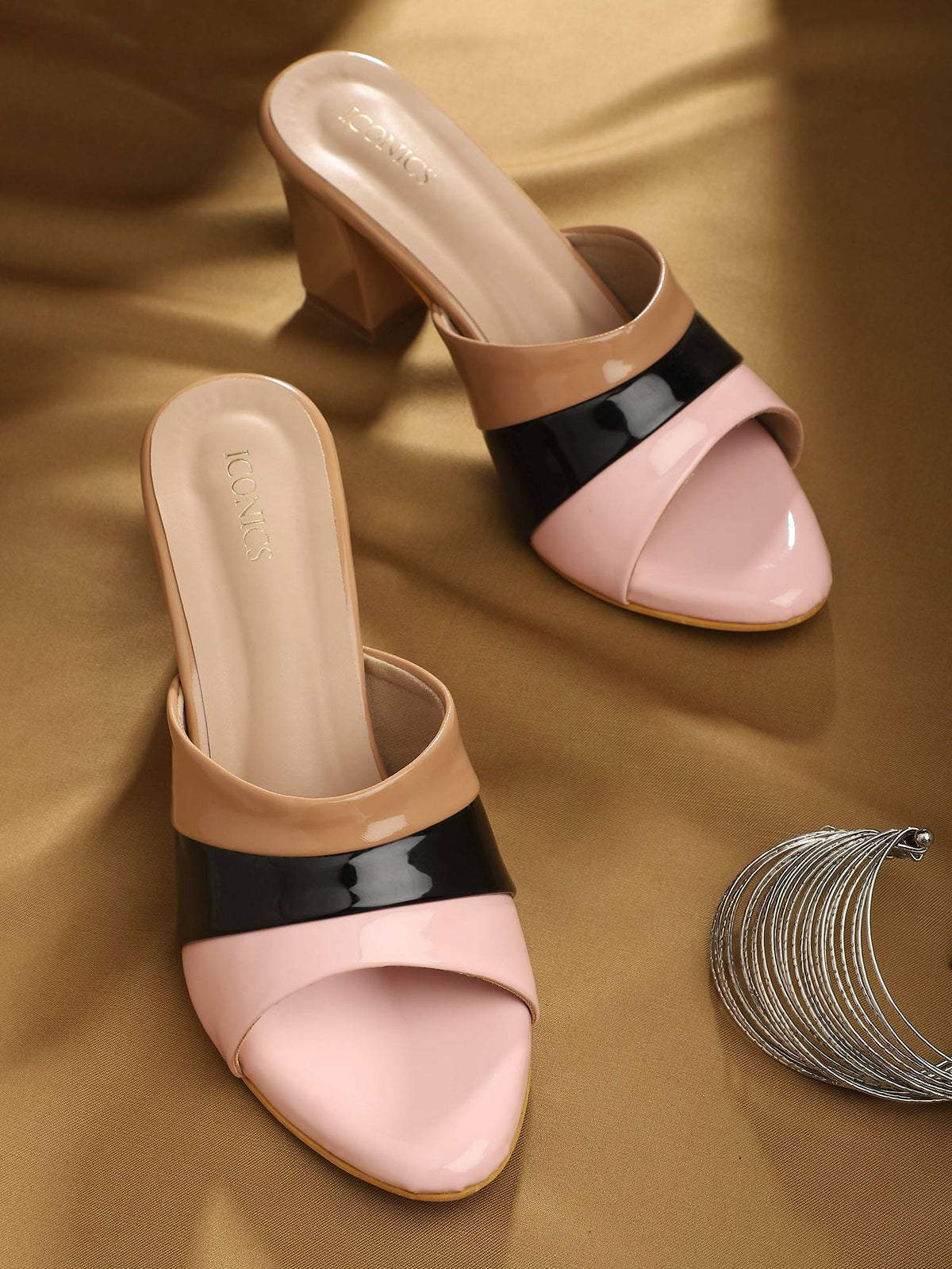Pink Women Colorblock Heels | H78 - view 6