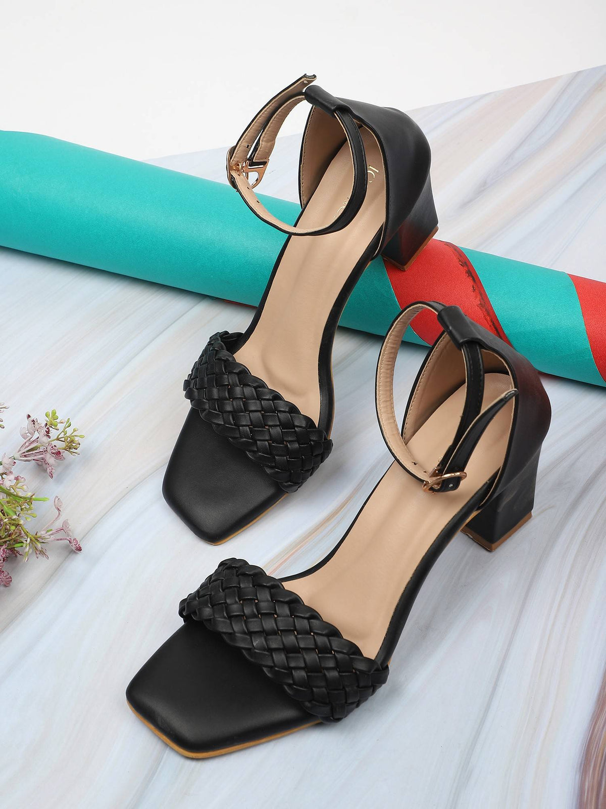 Maroon Women Woven Design Heels | H78 - view 18
