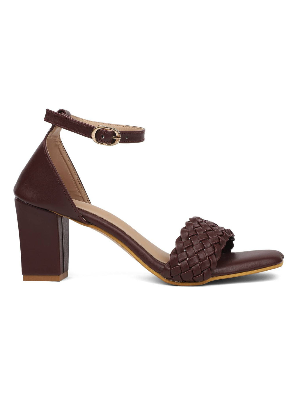 Maroon Women Woven Design Heels | H78 - view 2
