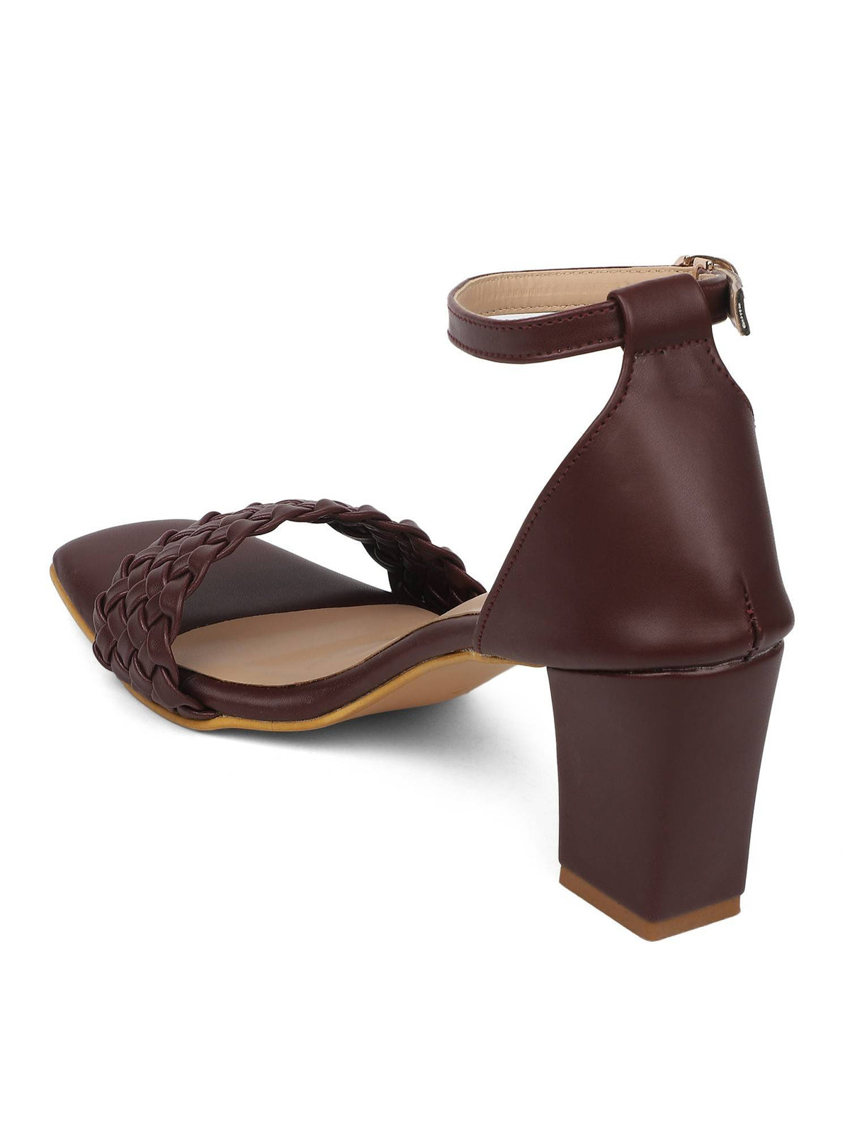 Maroon Women Woven Design Heels | H78 - view 3