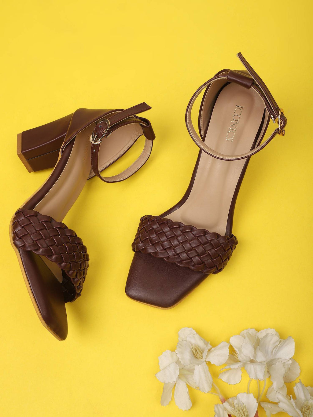 Maroon Women Woven Design Heels | H78 - view 6