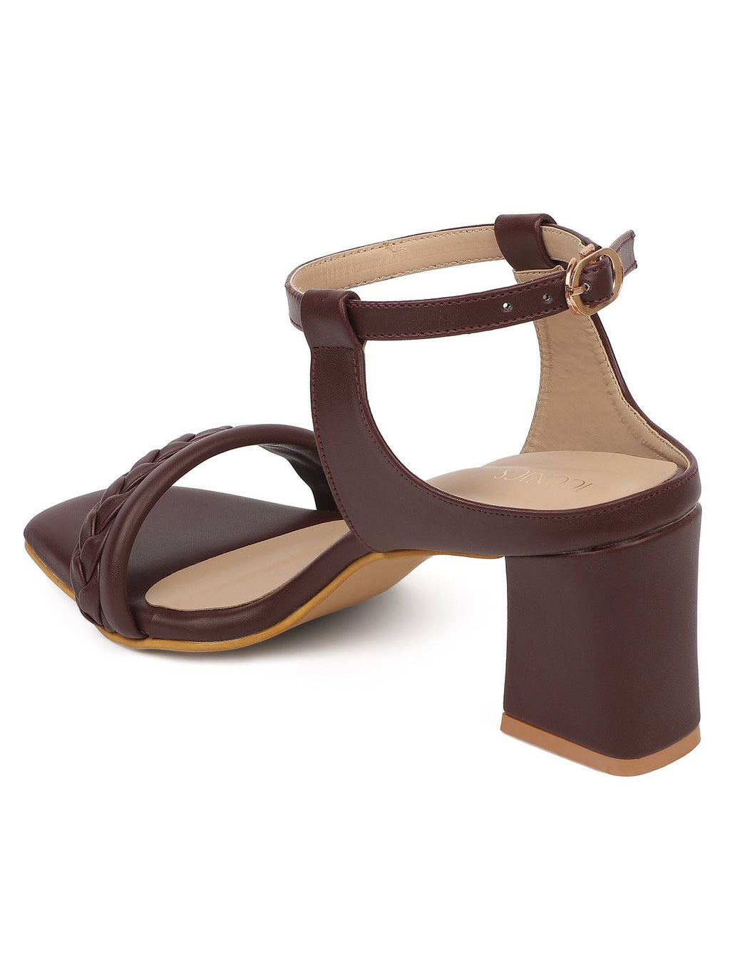 Maroon Women Braided Design Heels | H78 - view 3