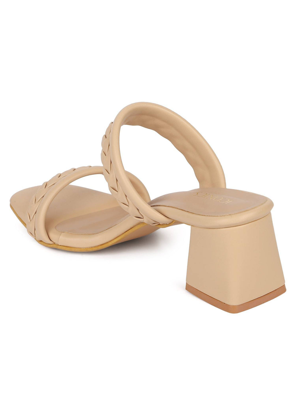 Beige Women Braided Heels | H78 - view 3