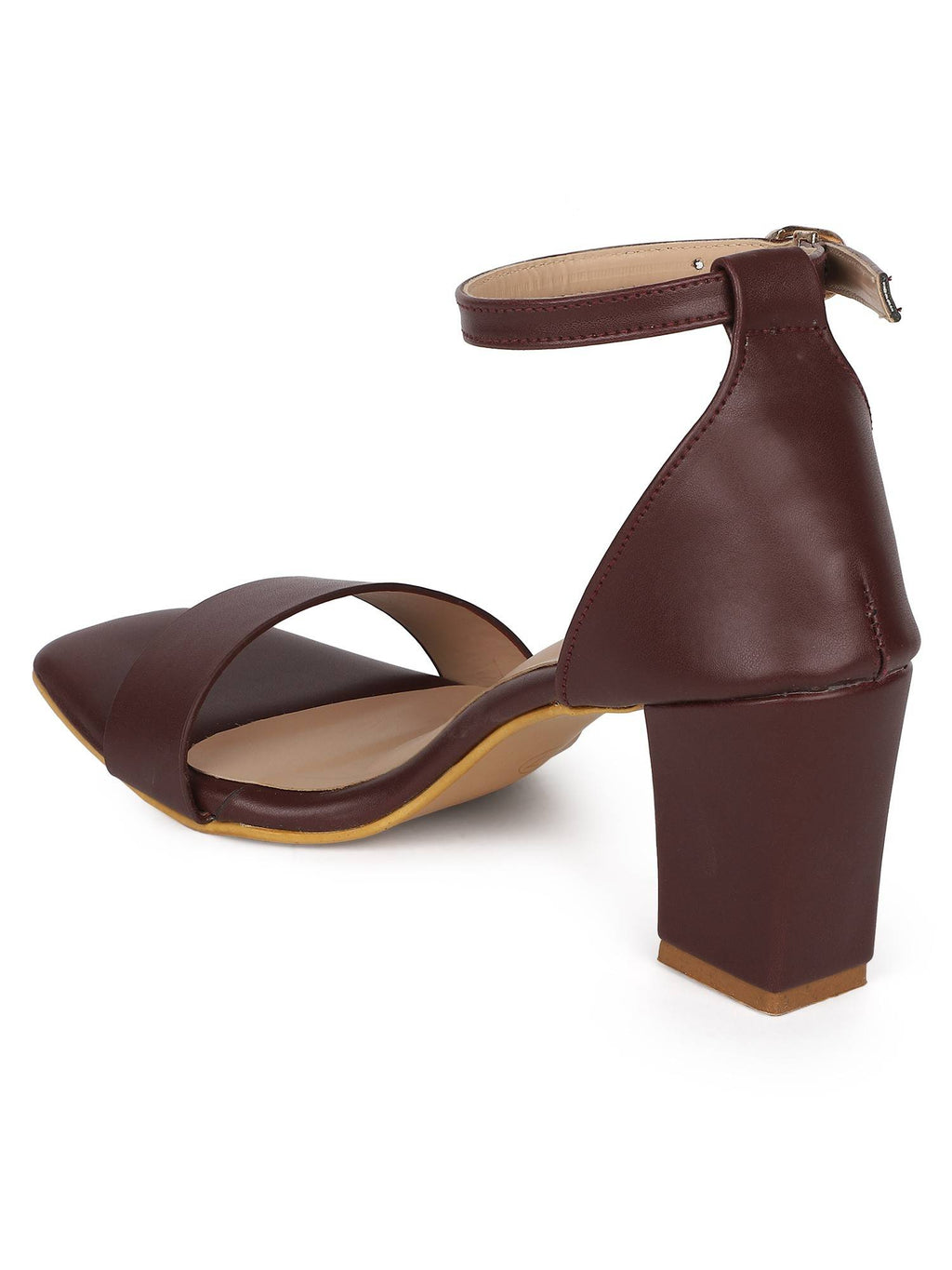 Maroon Women Solid Heels | H78 - view 3