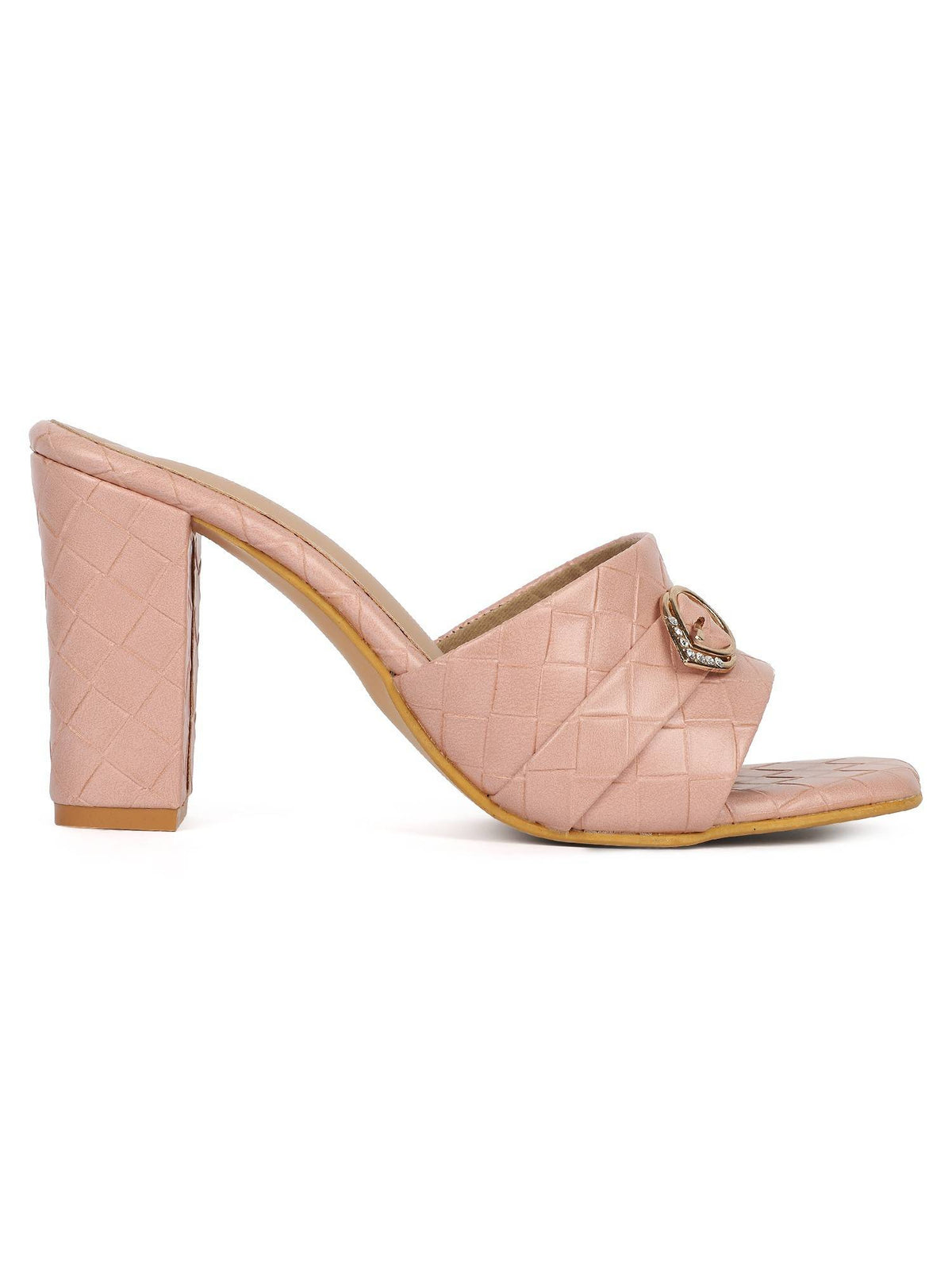 Pink Women Textured Heels | H78 - view 2