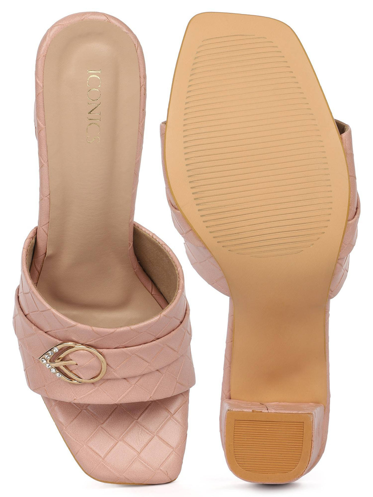 Pink Women Textured Heels | H78 - view 4