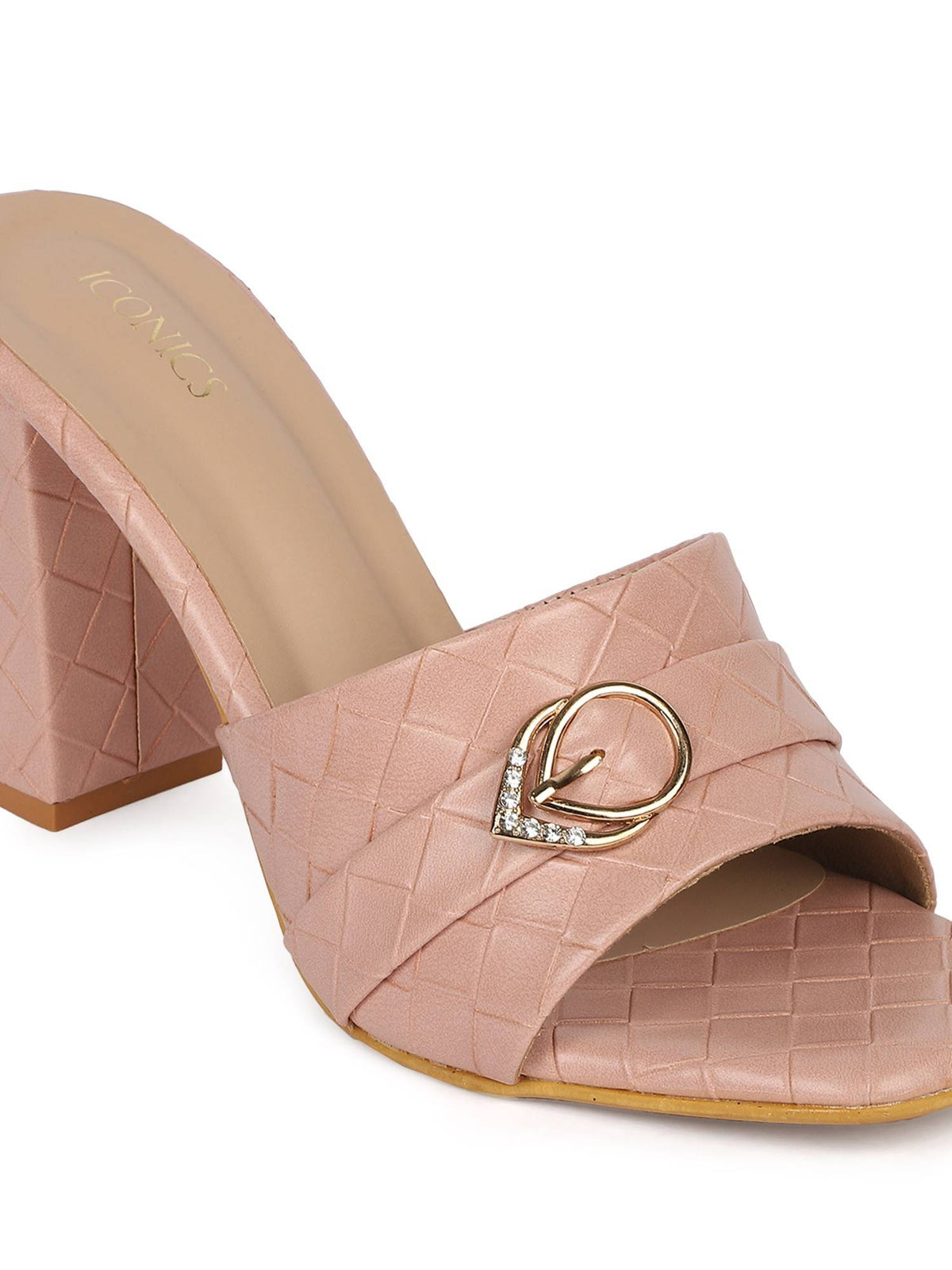 Pink Women Textured Heels | H78 - view 5