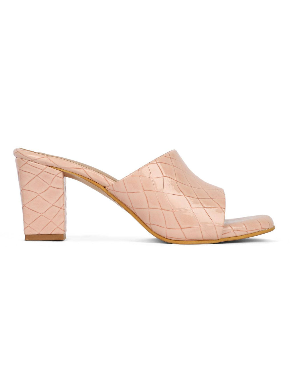 Pink Women Textured Heels | H78 - view 2