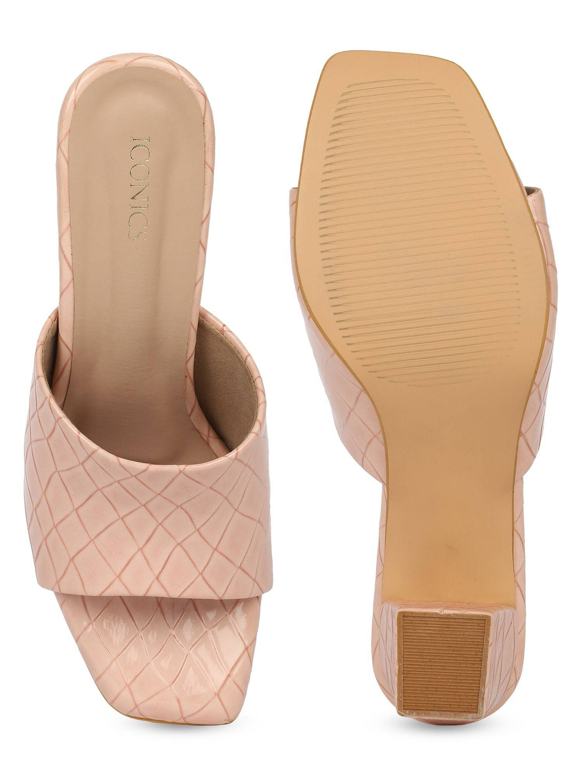Pink Women Textured Heels | H78 - view 4