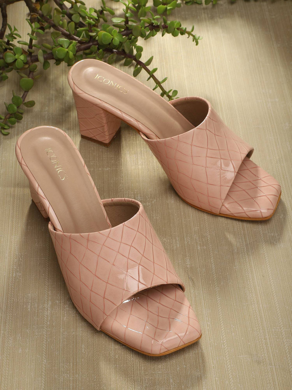 Pink Women Textured Heels | H78 - view 6