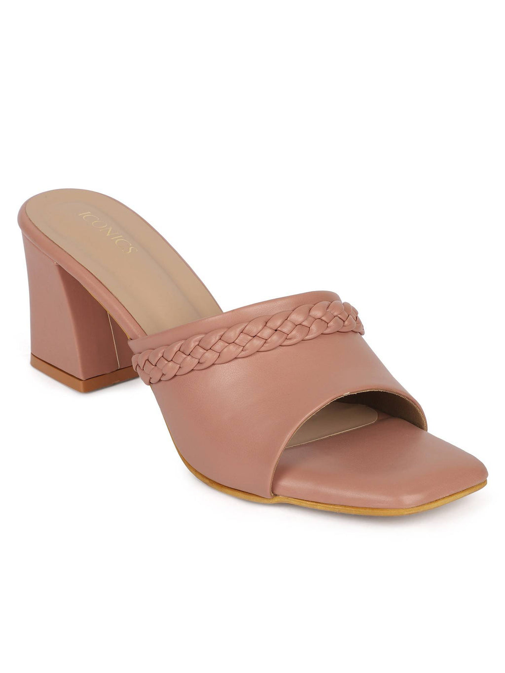 Pink Women Braided Heels | H78 - view 1