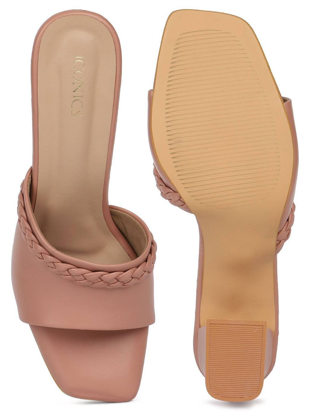 Pink Women Braided Heels | H78 - view 4