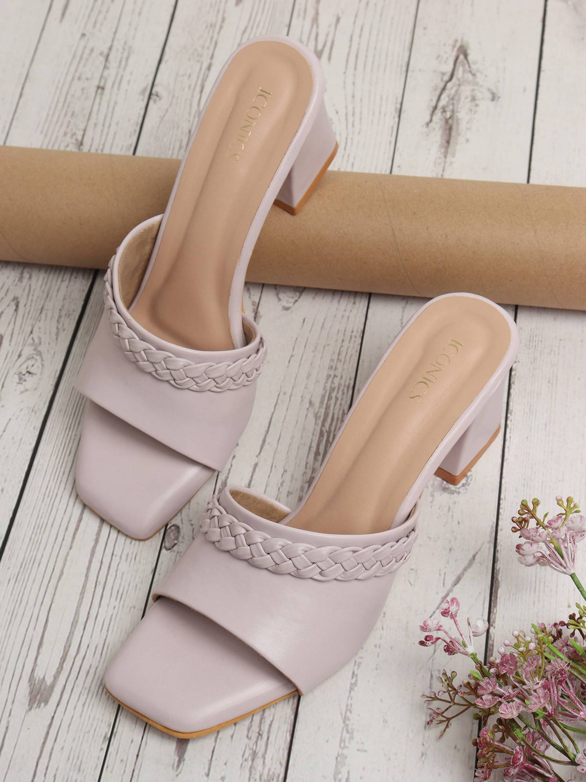 Pink Women Braided Heels | H78 - view 24