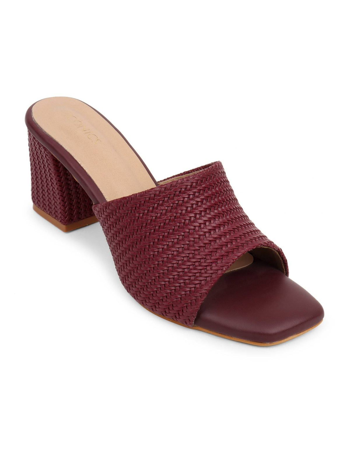 Maroon Women Woven Design Heels | H78 - view 1