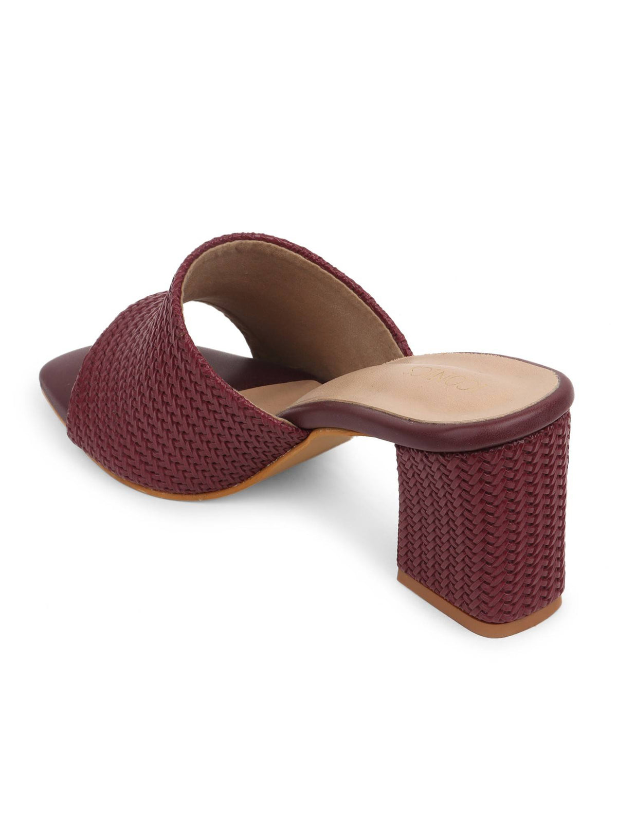 Maroon Women Woven Design Heels | H78 - view 2