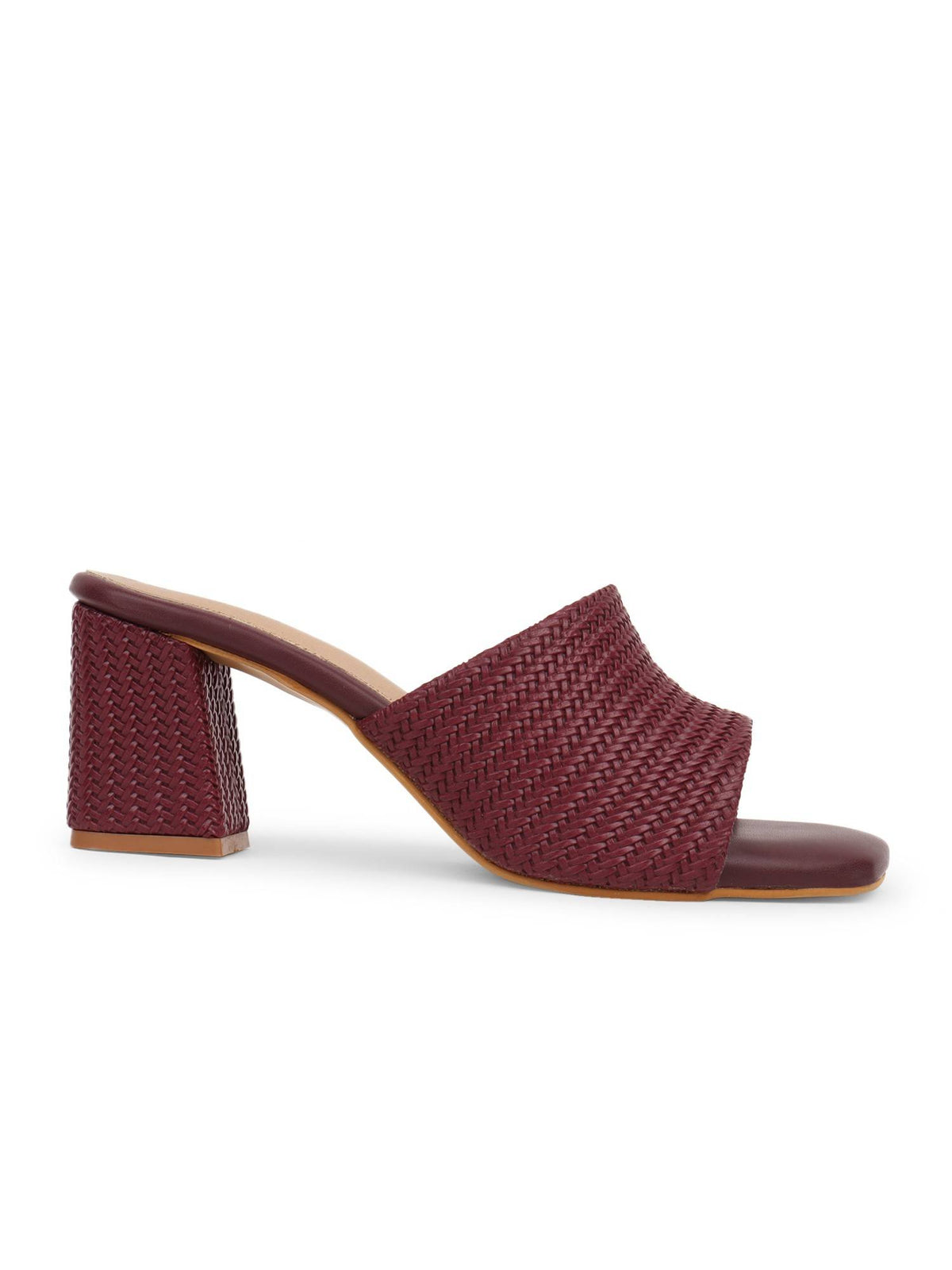 Maroon Women Woven Design Heels | H78 - view 3