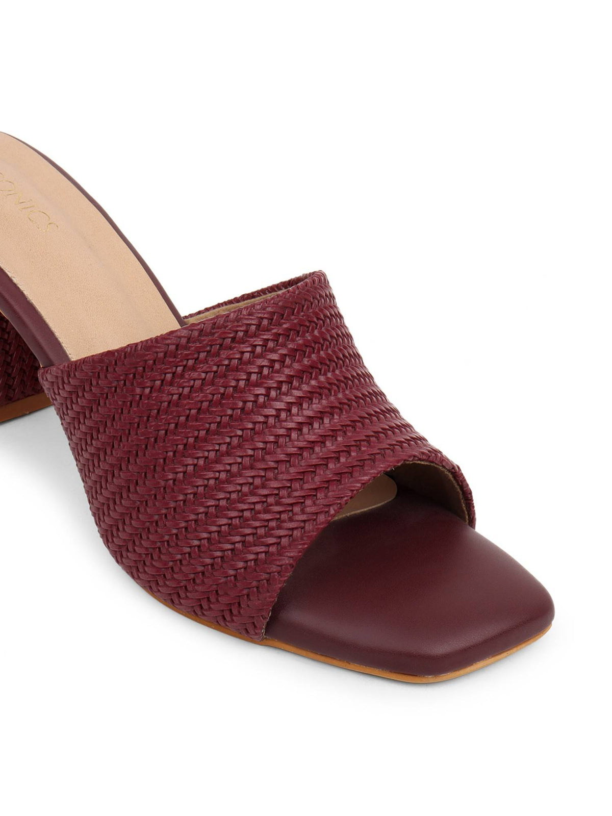 Maroon Women Woven Design Heels | H78 - view 5