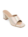 Gold Women Textured Heels | H78 - view 1
