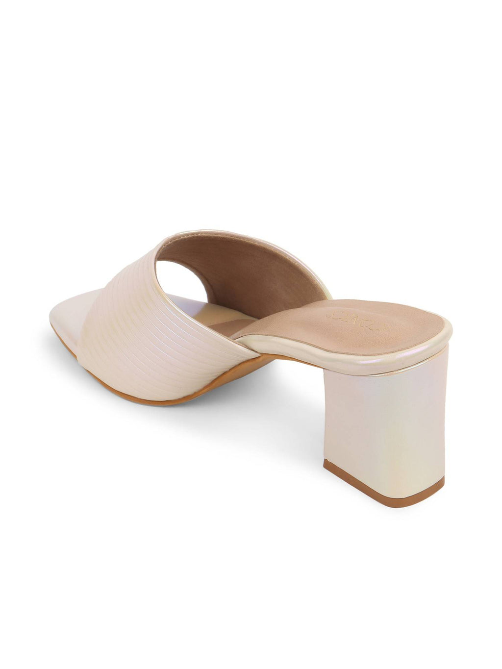 Gold Women Textured Heels | H78 - view 2