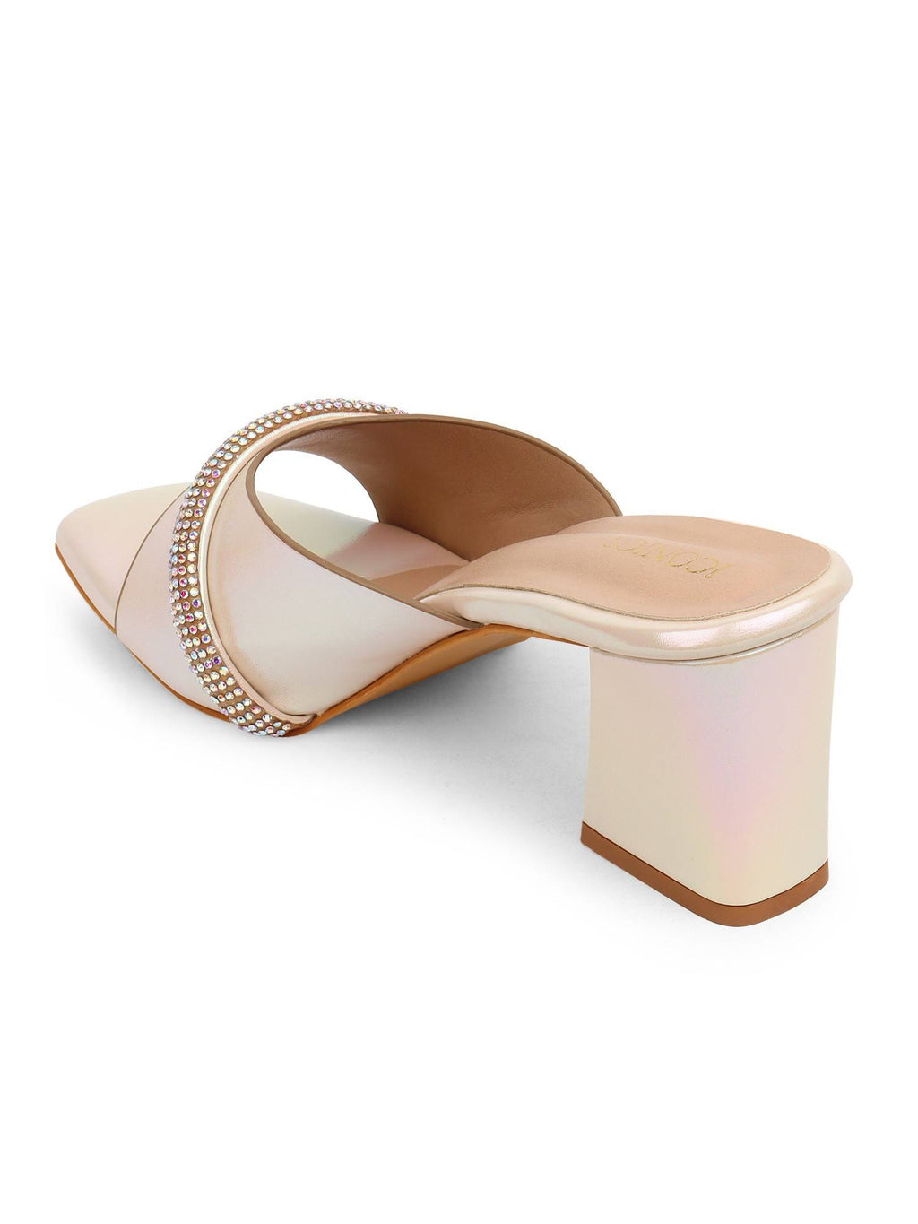 Gold Women Embellished Sequined Heels | H78 - view 4