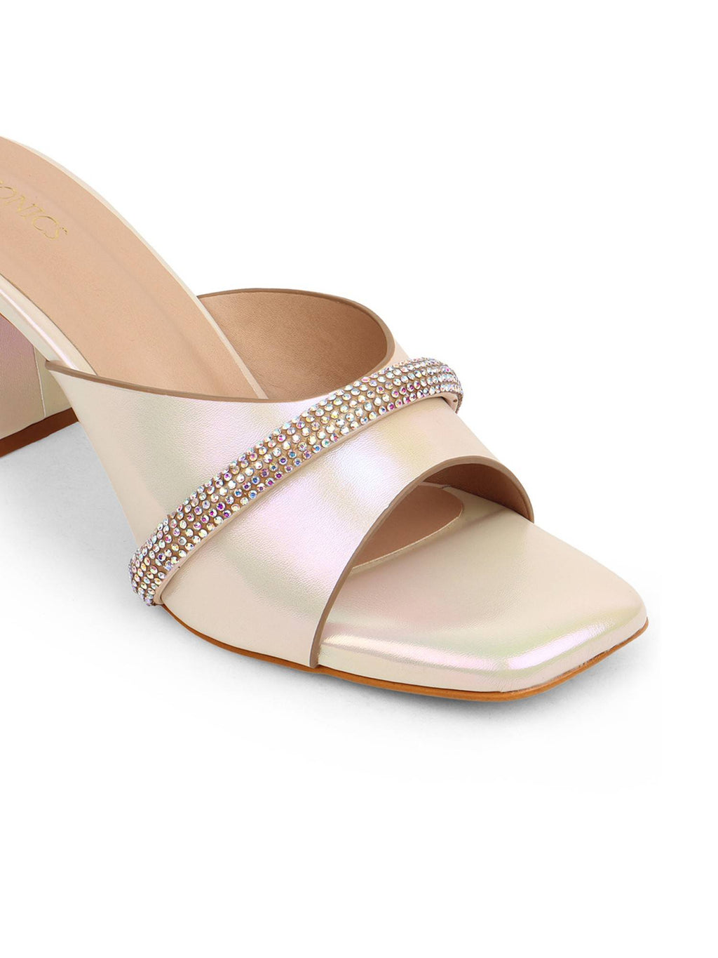 Gold Women Embellished Sequined Heels | H78 - view 6