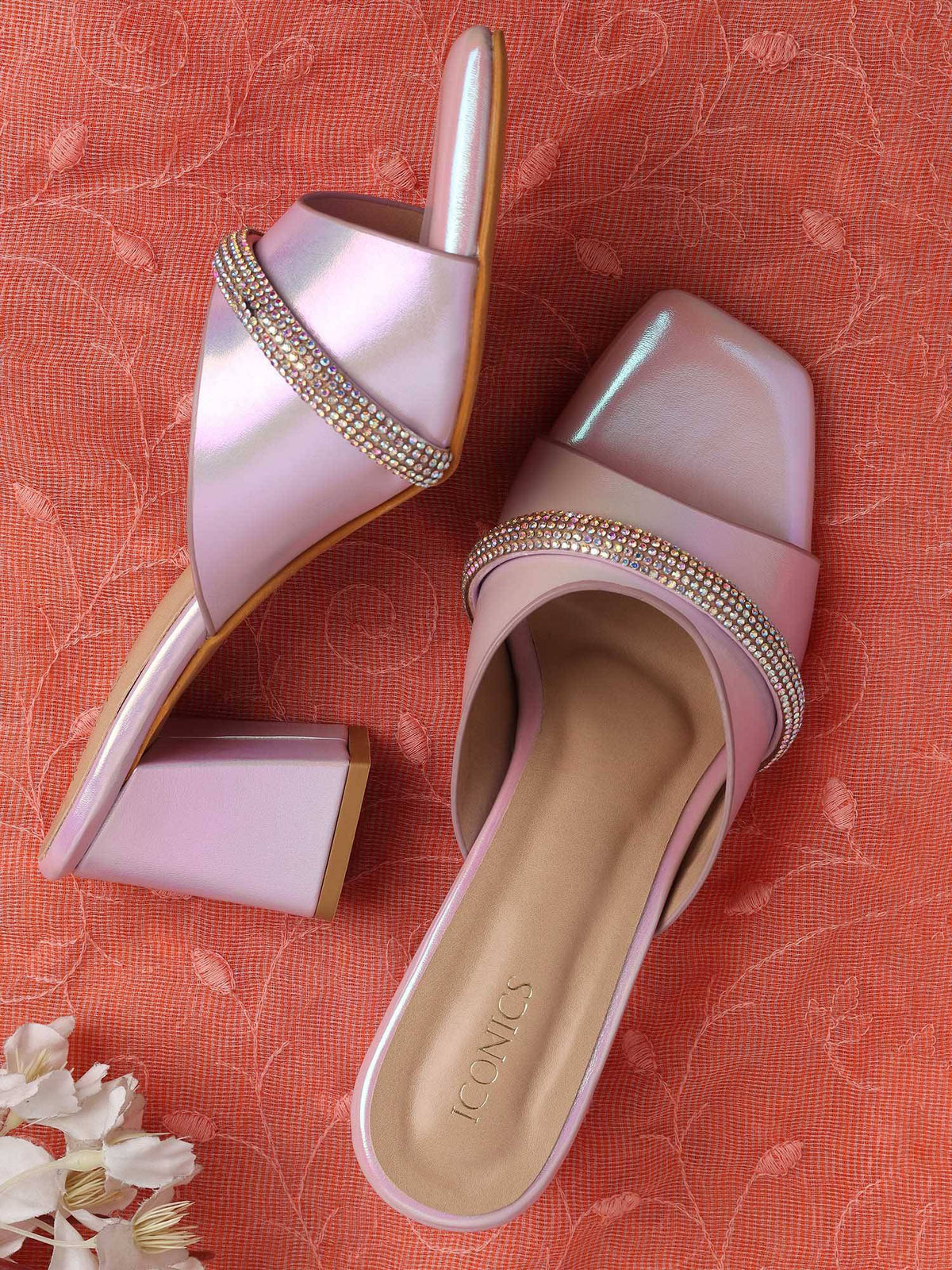 Gold Women Embellished Sequined Heels | H78 - view 7