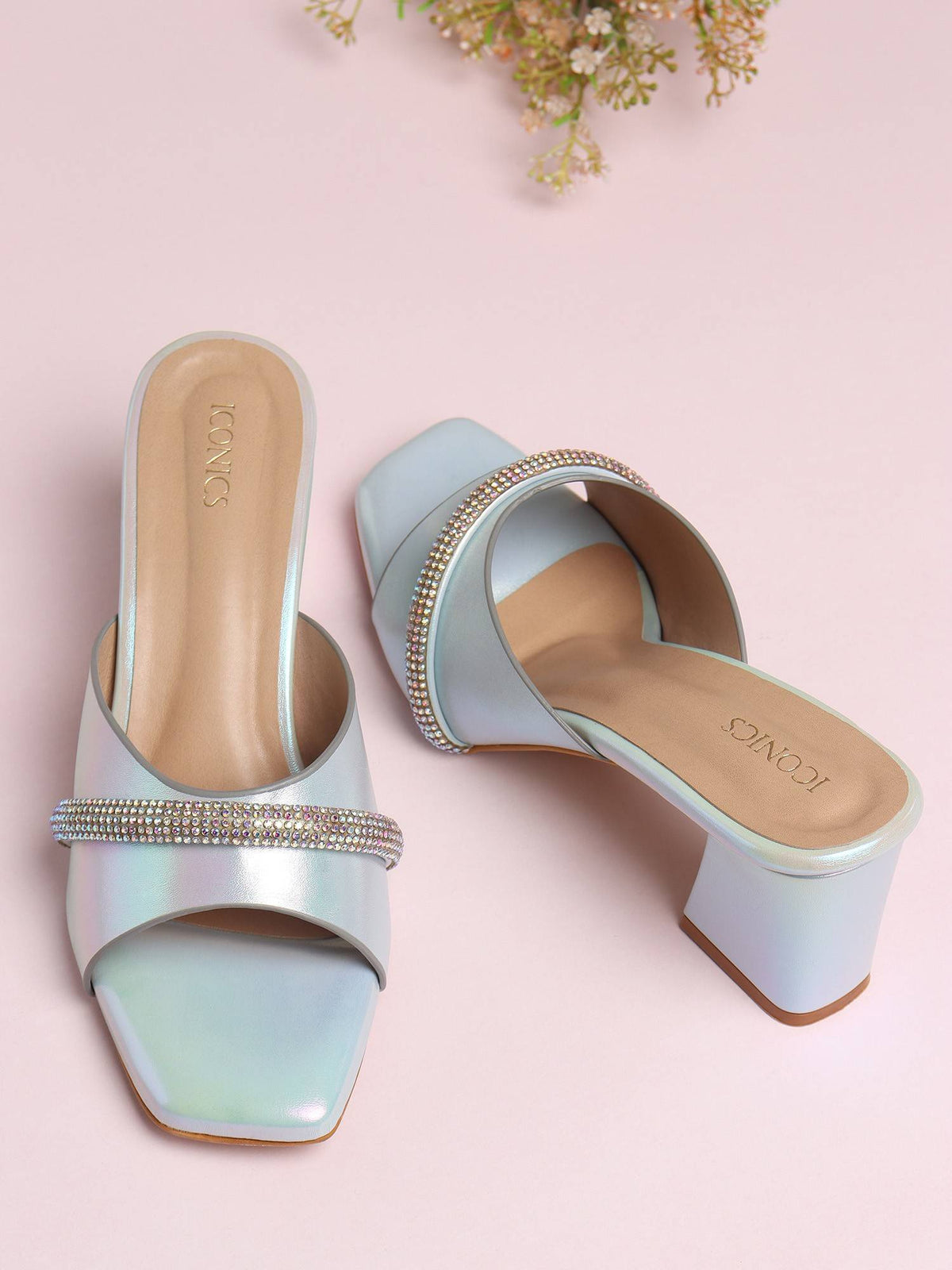 Gold Women Embellished Sequined Heels | H78 - view 13