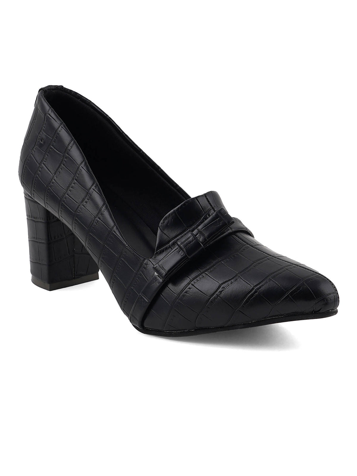 Black Women Textured Ballerinas | H78 - view 2