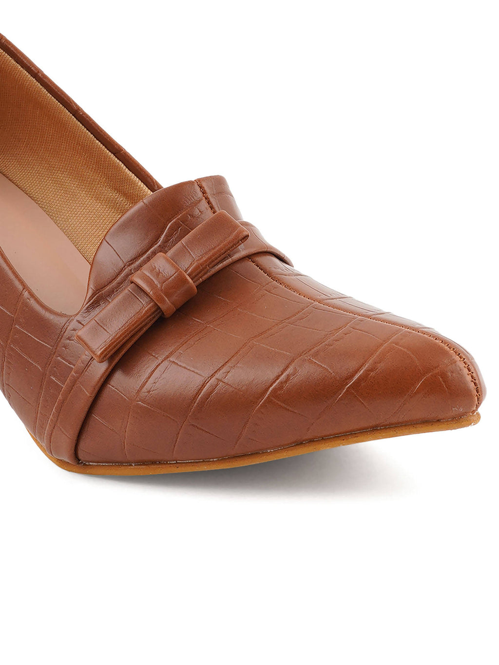 Tan Women Textured Ballerinas | H78 - view 6