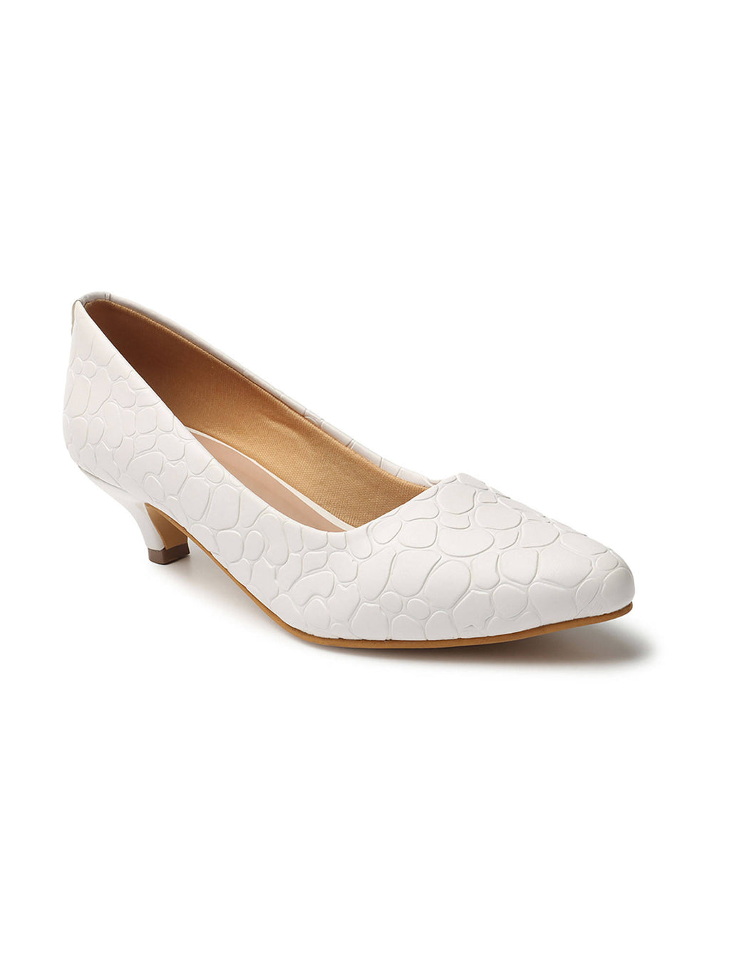 White Women Textured Ballerinas | H78 - view 4